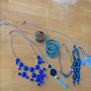 8 piece blue custom jewelry.